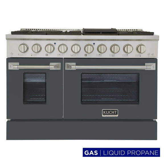 48 in. 6.7 cu. ft. Propane Gas Range with Convection Oven in Cement Gray