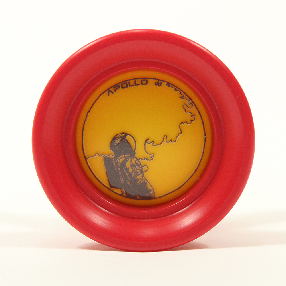 Dressel Designs Apollo Yo-Yo - POM (Delrin) Bodied YoYo with a POM Cap (Red Body Yellow Cap Astronaut)