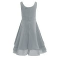thumbnail image 7 of Eandarui Kids Sleeveless Flower Girls Dress Knotted Waist Chiffon Evening Dress Pageant Wedding Grey 14, 7 of 7