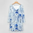 thumbnail image 4 of Santorini Island in The Greece Long Sleeve Dresses For Women Vintage Elegant Party Dress Oversized V-neck Dress S-8XL, 4 of 7