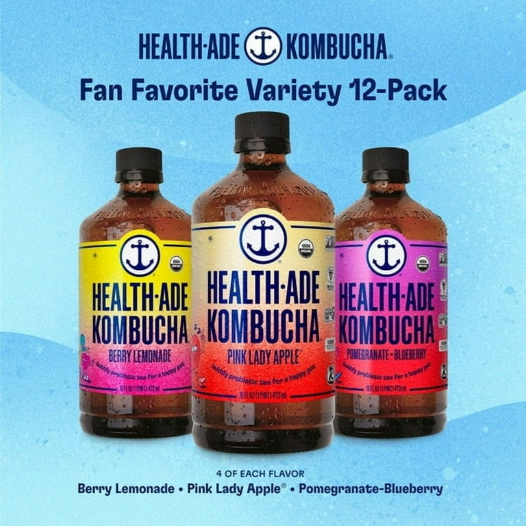 SUPER KOMBUCHA PREMIUM 3箱セット Health-Ade Kombucha Variety Pack - 12 Bottles of Berry Lemonade