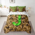 thumbnail image 2 of Manfei Personalized Initial J 7pcs Bedding Comforter Set for Children Kids Teens,Building Blocks Queen Bedding Sets Super Cozy,Construction Game Queen Sheet Sets,Super Cozy Room Decor, 2 of 8