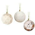 thumbnail image 3 of 6PCS Burgundy Velvet Christmas Ornaments, 3.35 Inch Flocked Christmas Balls with Hollow Out & Sequin Designs, Shatterproof Xmas Tree Decorations Set for Holiday Displays, 3 of 4