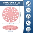 thumbnail image 2 of Uxcell Set de 2 Manteles de Silicona, Posavasos Redondos de 6.7" para Ollas y Sartenes, Soportes Antideslizantes Resistentes al Calor para Encimeras de Cocina y Mesas de Exterior, Rosa, 2 of 7