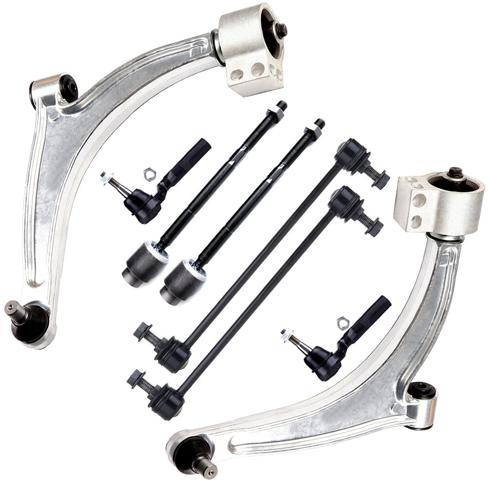 ECCPP - 8PCS Front Lower Control Arm w/Ball Joint + Front Sway Bar Link Kits 11.8 Inch + Inner & Outer Tie Rods Compatible For Chevy For Malibu For Pontiac G6 For Saturn Aura Suspension Kit