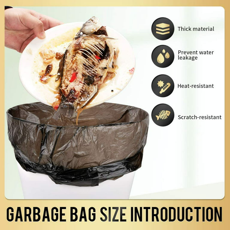 YYaaloa 100 pcs Small Black Trash Bags with Handles 14x22 Super Thick  plastic Rubbish Bags,T-shirt bags,Wastebasket Bags for Office,  Picnic,Kitchen