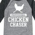 thumbnail image 3 of Instant Message - Professional Chicken Chaser - Toddler & Youth Raglan Graphic T-Shirt, 3 of 6