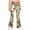 Bronze, variant on Girls Uniform Pants Kids Stretchy Elastic Waist Camo Maple Leaf Print Flare Pant with Pockets for 5-15 Years