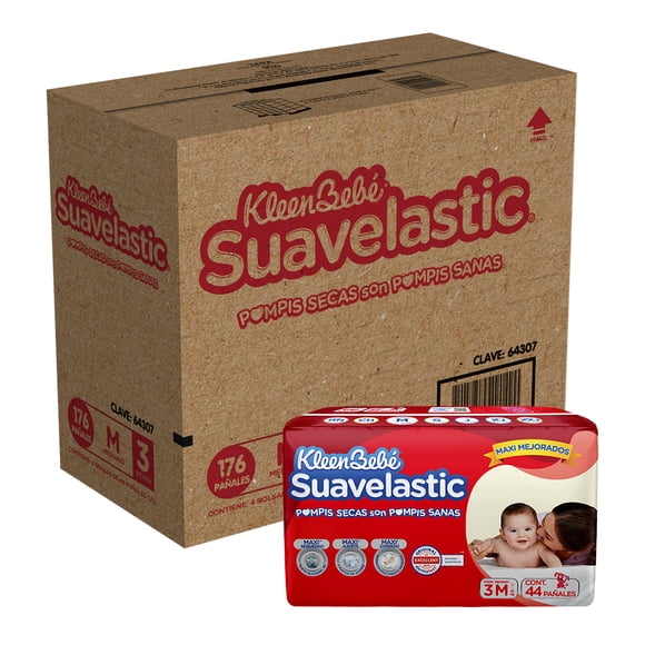 Pañales Kleenbebé Suavelastic Etapa 3 unisex 176 piezas