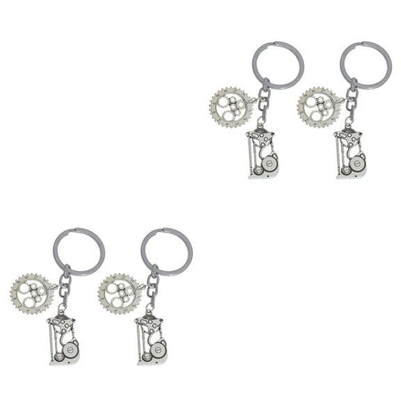 WORGEOUS 2pcs Steampunk Era Keychains Creative Punk Key Rings Metal Pendant Key Holder Craft Ornaments for Car Key Bag Decor