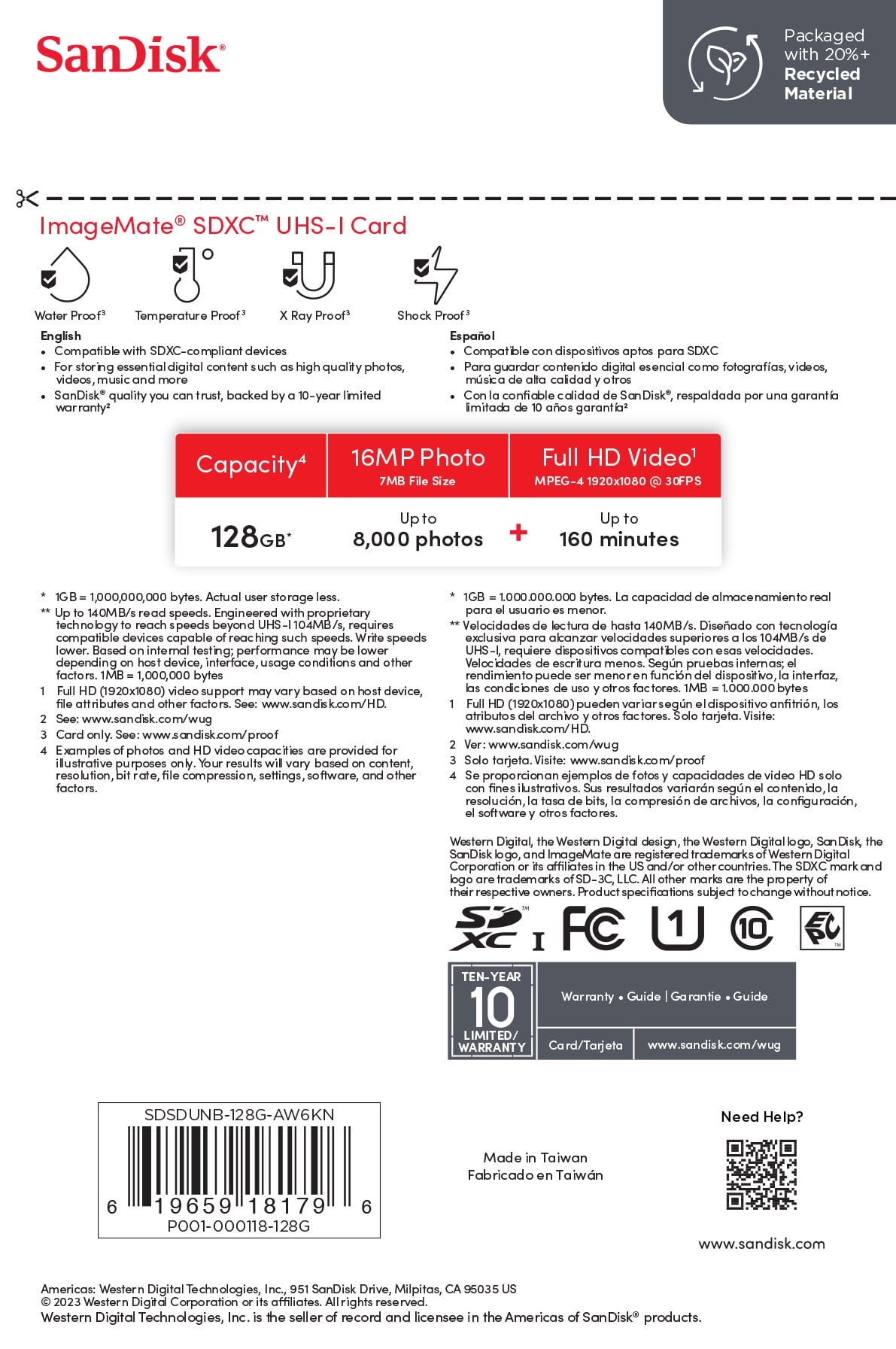 SanDisk ImageMate 128GB SDXC Flash Memory Card