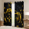 thumbnail image 2 of Gaming Gamer 30%-50% Blackout Curtains Teen Game Curtains & Drapes 84x84,Yellow Neon Light Curtains Gradient Geometry Checkered 30%-50% Black out Curtains, 2 of 6