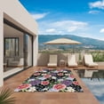 thumbnail image 2 of Black Floral Farmhouse Outdoor Rug for Patio/Deck/Porch, Non-Slip Large Area Rug 3 x 5 Ft, Pink Flowers Country Botanical Indoor Outdoor Rugs Washable Area Rugs, Reversible Camping Rug Carpet Runner, 2 of 8