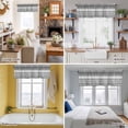 thumbnail image 5 of Grey White Boho Kitchen Curtain Valances for Windows Farmhouse Short Curtains, Vintage Ethnic Tribe Abstract Art Rod Pocket Valance Curtain for Bedroom Cafe Living Room 60"x18", 5 of 8