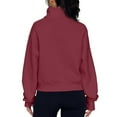 thumbnail image 5 of Women's Solid-color Fashionable Long-sleeved Top Coat for Fall and Winter Seasons, Stylish Outerwear for Daily Use,Red,2XL, 5 of 7