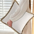 thumbnail image 6 of JoyMoreHome Home Decorative Throw Pillow Covers 17.7*17.7 Inch, Solid Linen Trimmed Indoor Outdoor Pillow Decor Cushion Cover, 6 of 6