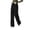 Black, variant on Women's High Waist Yoga Pants, Solid Color Straight Leg Activewear, Casual Sports Trousers For Studio & Daily Wear White 2XL