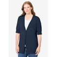 thumbnail image 2 of Woman Within Plus Size Lightweight Short Sleeve V-Neck Cardigan Sweater, 2 of 6