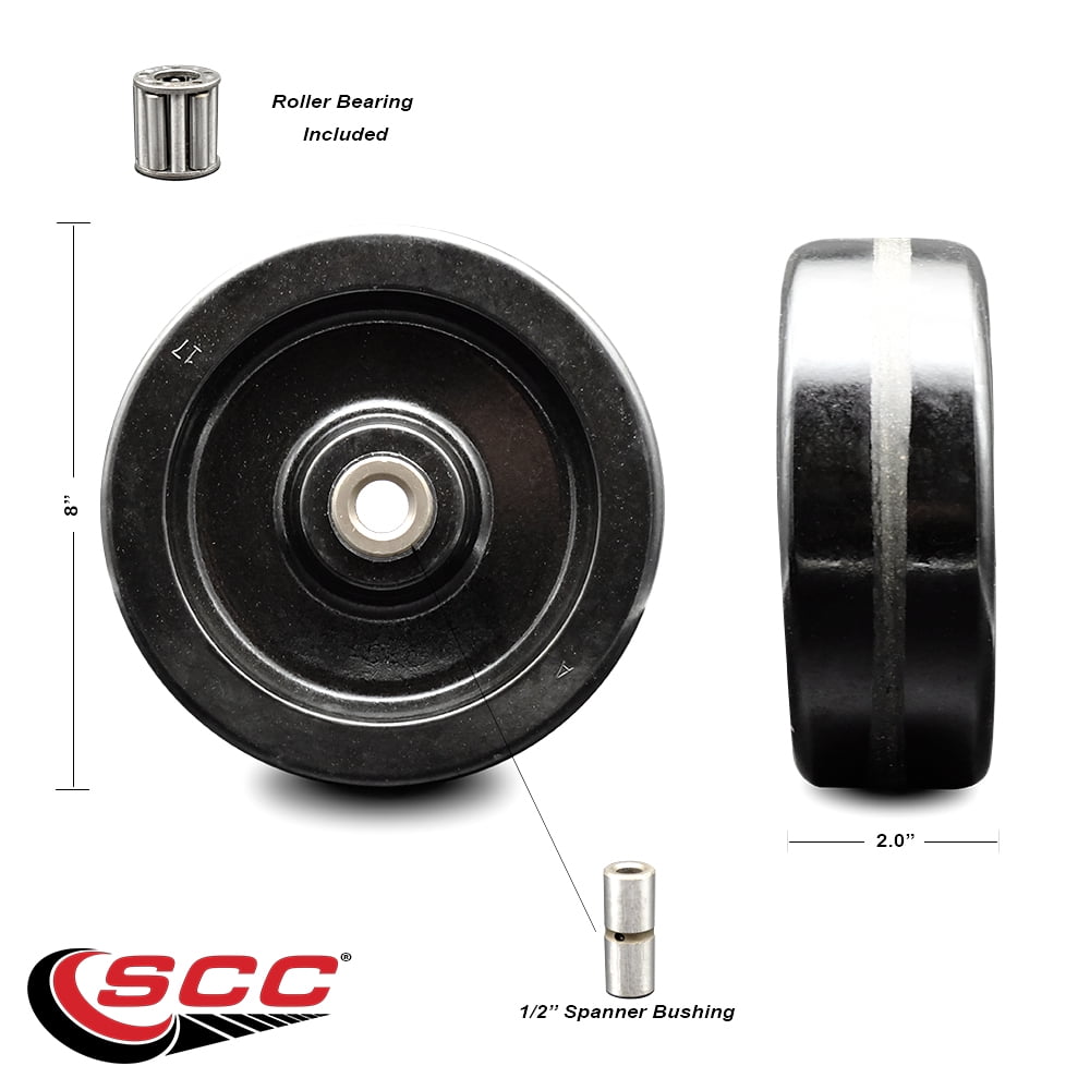 Service Caster 5" X 2" Polyolefin Wheel – 1/2" Bore, Precision Ball Bearing – 650 Lbs Capacity Per Wheel – Replacement Caster Wheel 1 thumbnail image
