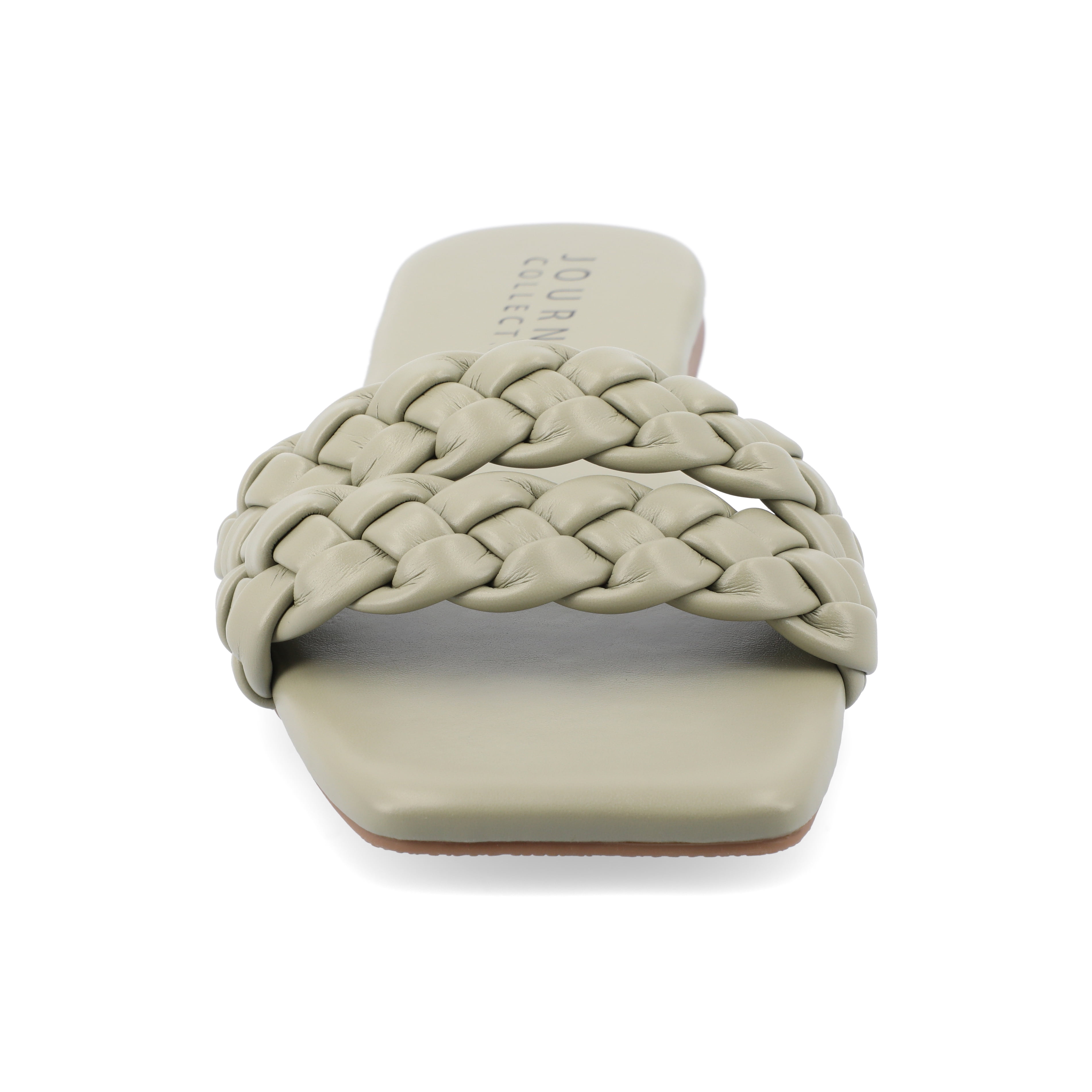 Journee Womens Sawyerr Dual Braided Band Flat Sandals, Widths Available