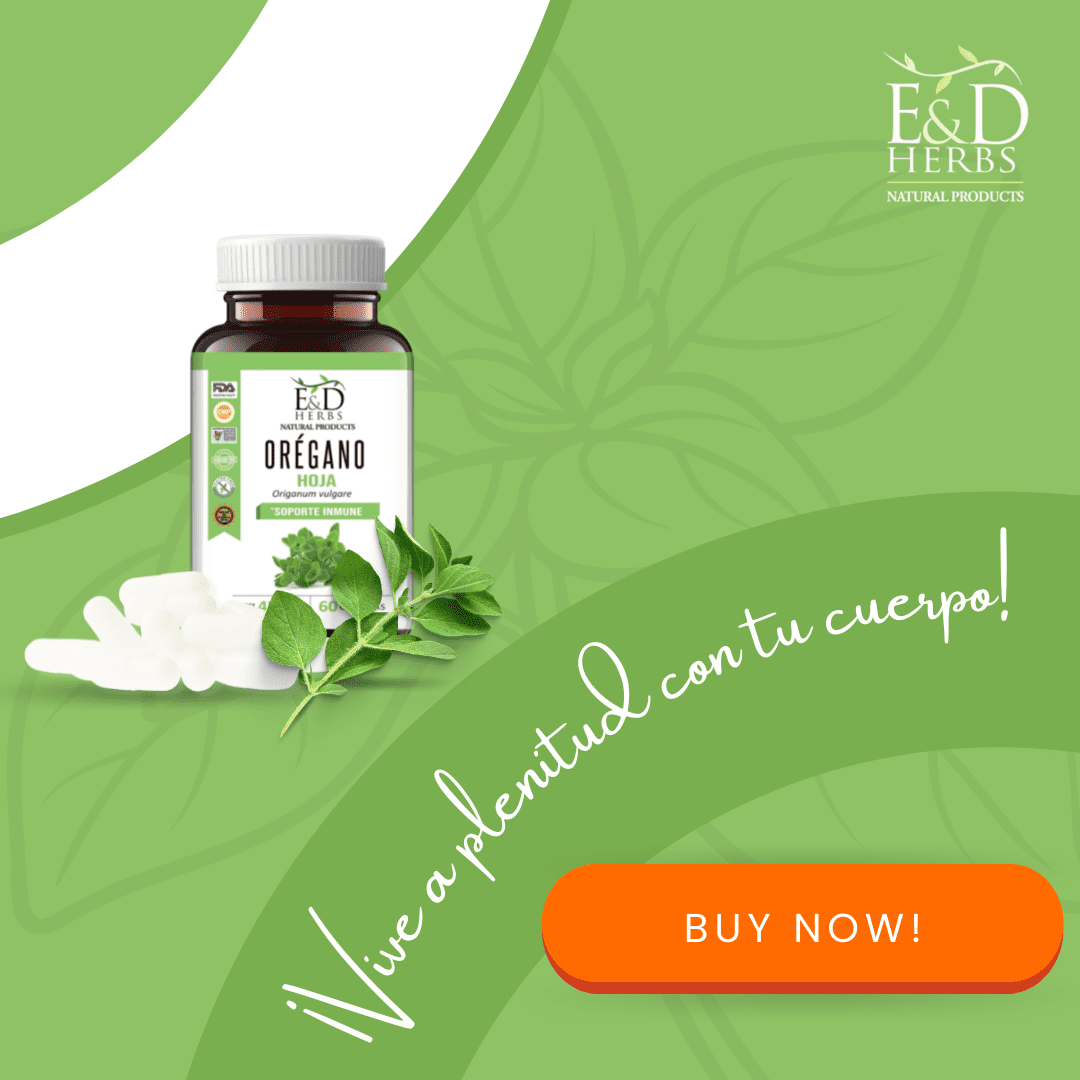 E&D Herbs 60 Oregano Capsules of 450 mg for Immune Support