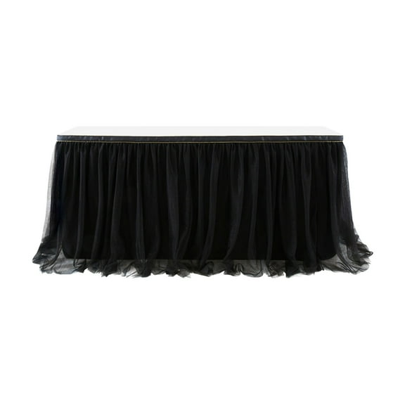 Tulle Table Skirt Baby Shower Tablecloth for Rectangle Tables or Round Tables Pink Ruffle Tutu Table Skirts Desk Skirt for Princess Girls Birthday Party Cake Dessert Decorations