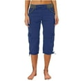 thumbnail image 1 of Pantalon Capri Cargo pour Femmes Été Décontracté Plein Air Actif Randonnée Capris Cargos avec Multiples Poches, 1 of 6