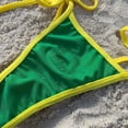thumbnail image 4 of Bikini High Waist Swimsuit Sexy Thong Bikini Set Green Women Brazilian Swimwear 2024 New Biquini Swim Bathing Suits Tie Women, 4 of 6
