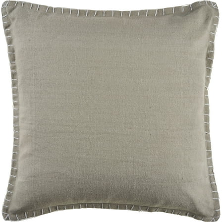 Ox Bay Wilma 24" x 24" Taupe Stitch Bordered Cotton Adult Decorative Throw Pillow