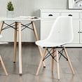 thumbnail image 4 of Gymax 2PCS Modern DSW Dining Chair Office Home w/ Mesh Design Wooden Legs White, 4 of 10