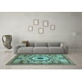 thumbnail image 3 of Ahgly Company Indoor Square Abstract Light Blue Modern Area Rugs, 5' Square, 3 of 4