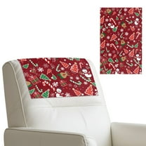 COEQINE Recliner Headrest Covers PU Leather Headrest Protector with Hook and Loop Straps, Universal Head Rest Covers for Recliner Home Decor, 17x27 Inch, Christmas Snowman Reindeer Red, 2 Pieces
