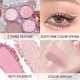 thumbnail image 4 of ZHAOCHENG Paleta de sombras de ojos mini de color rosa con purpurina, 4 colores, sombras de ojos cálidas de color marrón y rosa, brillantes, brillantes, resistentes al agua, sombras de ojos plateadas, 4 of 5