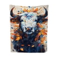 thumbnail image 2 of Manta de tiro, manta para sofá, manta acogedora de vacas, suave con elegantes detalles florales para sofá cama o picnic, añade un toque a cualquier decoración del hogar, manta de poliéster, 2 of 6