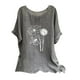 thumbnail image 1 of Blusas de Manga Corta para las Mujeres Mezcla de Lino de Ajuste Suelto Top de Bordado, Blusas para las Mujeres Casual, 1 of 3