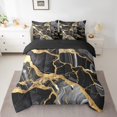 thumbnail image 2 of YST Abstract Artwork 7-Piece Comforter Set Black and Grey Marbling, Full, 2 of 4