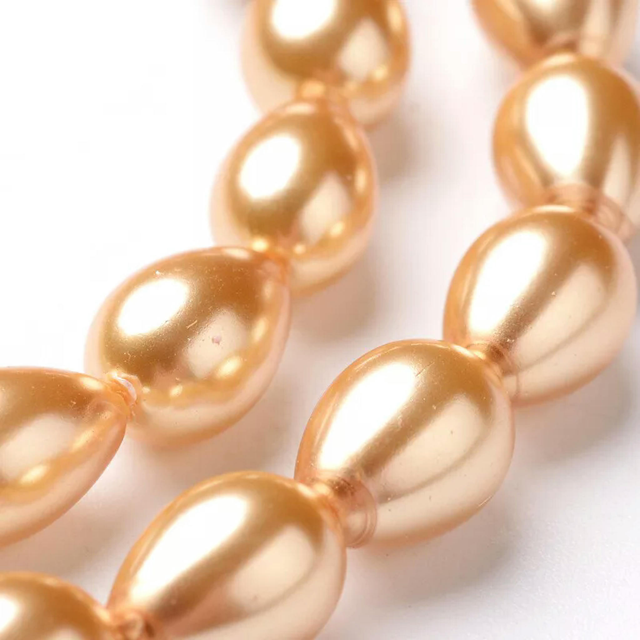 U8MO 10 Strd Mixed Glass Pearl Drop Beads Smooth Loose Spacer Beads Crafting 6~9mm