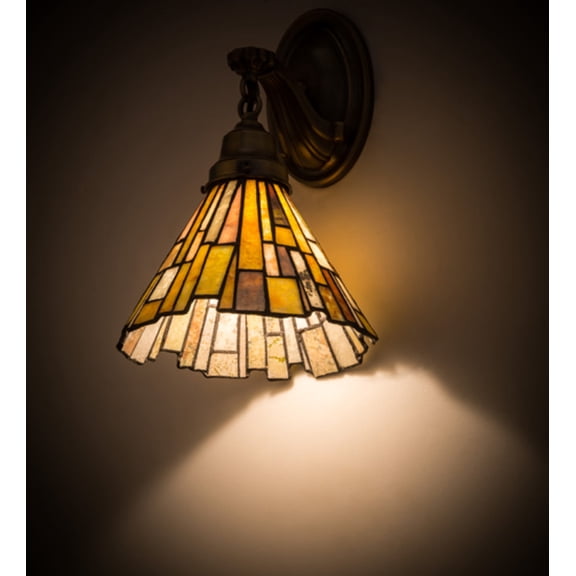 Meyda Tiffany 182947 Delta Jadestone 12" Tall Wall Sconce - Brass
