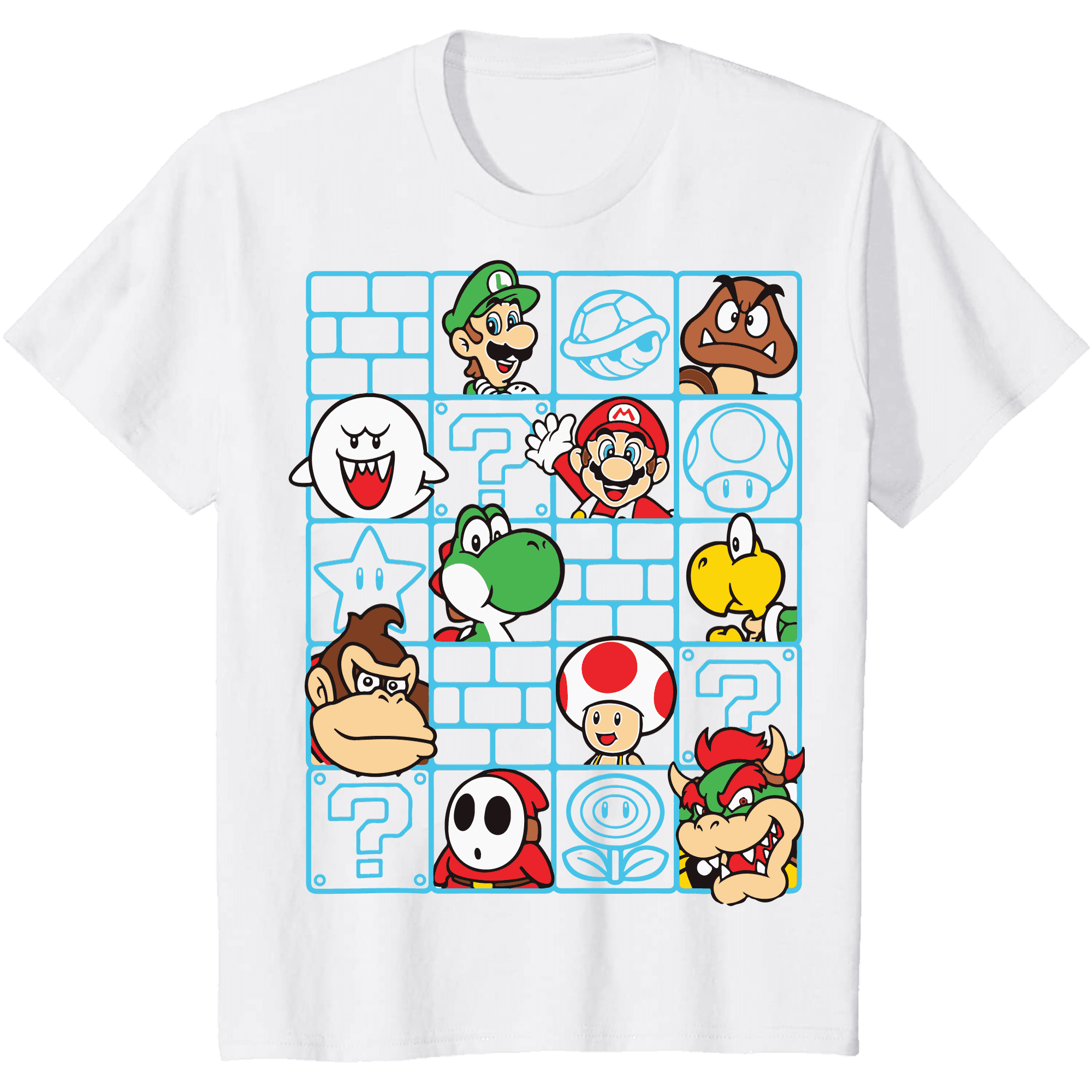 Super Mario Character Powerup Box Graphic TShirt for Boys/Girls TShirt Size 8