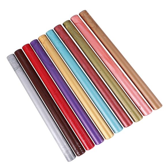 OFFIGAM 10-Piece Assorted Color Wax Melts for Letter Stamps with Vintage Style Design, Craft and Supplies