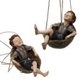 thumbnail image 1 of Zk20 Forest Elf Walnut Cartoon Swing Boy Colgante Pintado a mano Resina Colgante Serie de jardín Decoración creativa al aire libre, 1 of 2