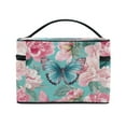 thumbnail image 4 of DIXRUYEE Train Case Cosmetics Organizer Fashion Teal Wings Printed Size: 9x6.2x6.5 in, 4 of 5