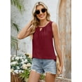 thumbnail image 5 of SHIBEVER Womens Tops Summer Ribbed Tank Tops for Women Crew Neck Basic Loose Sleeveless Wine Red Tank Tops Women Workout for Ladies XL, 5 of 5