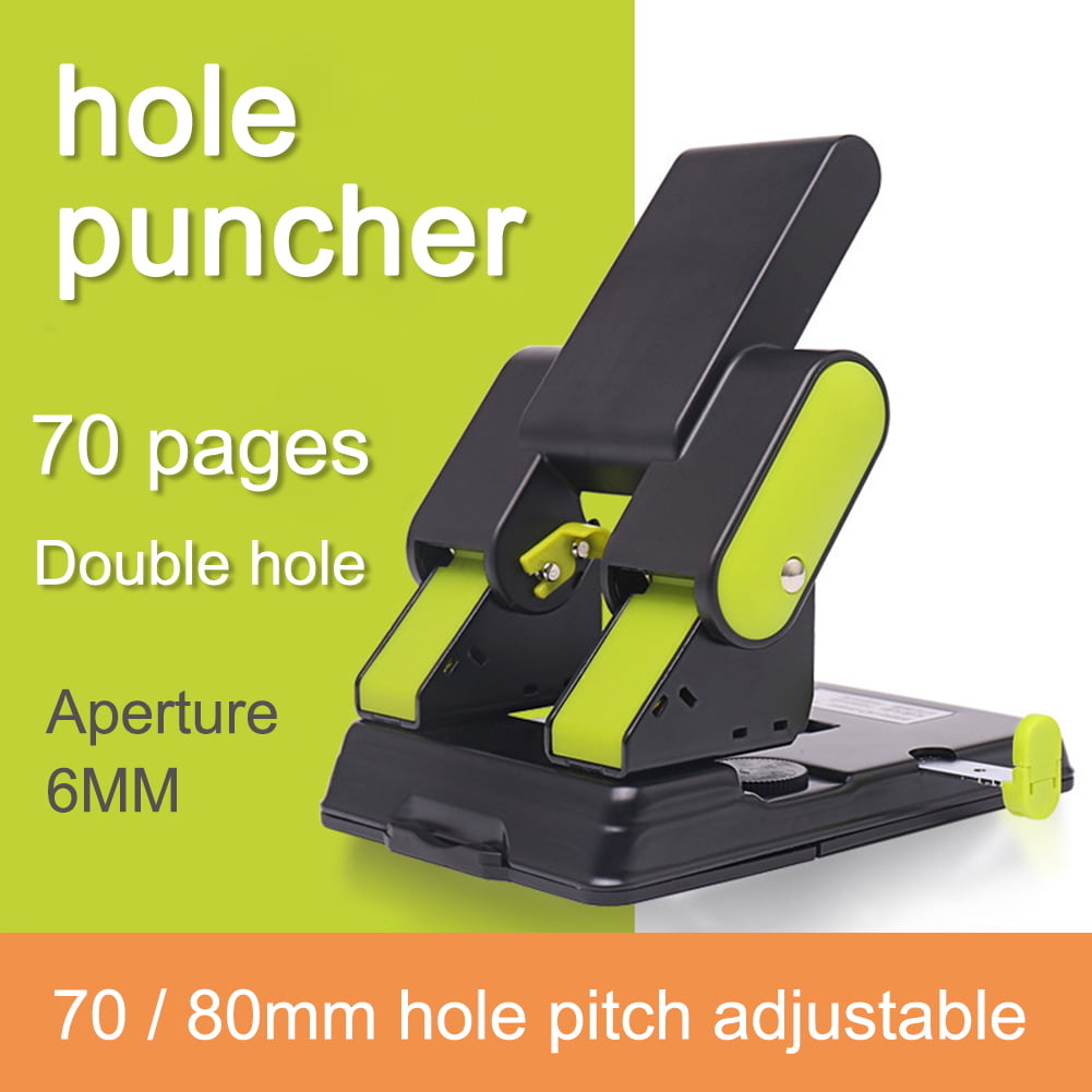 6 Holes Metal Manual Office Paper Puncher Loose-Leaf Hole Punch Tools Adjustable 