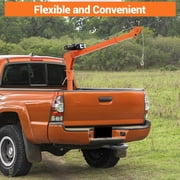 Electric Pickup Truck Bed Crane, 1100 LB Capacity, Heavy Duty Portable Folding Jib Crane Hoist with 3500 LB 12 v Winch, 360° Swivel, for Construction, Factory, Heavy Lifting