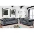 thumbnail image 2 of Rnfurnishings 2 Piece Living room furniture Velvet fabric Modern Sofa Set -Gray, 2 of 6