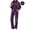 Purple, variant on UVN Velour Outfit Set for Women 2 Piece Lounge Sets Casual Full Zip Top and Wide Leg Pants Ladies Fall Tracksuit with Pocket