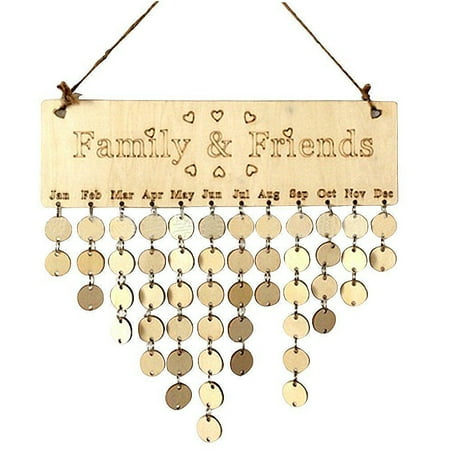 - Uarter DIY Wooden Calendar Birthday Reminder Board Birch Ply Plaque Sign for Family and Friends
