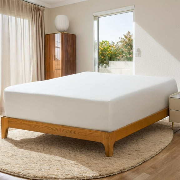 FOWWCN-Fitted Sheet Queen Size White, 8-17" Deep Pocket Sheet, Soft & Elastic Bottom Sheet for Hotel & Home (60.1"x80.5")