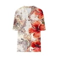 thumbnail image 5 of GaThRRgYP Short Sleeve Tunic Blouse - Women's Summer Tops,Women Fashionable and Comfortable Fashion Casual Button V-Neck T-shirt Loose and Elastic Non Positioning Printing Top Red S, 5 of 6